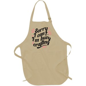 Busy Crafting Needlework Hobby Crafter Funny Gift Full-Length Apron With Pockets