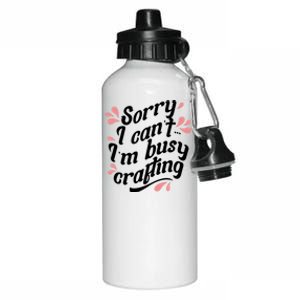 Busy Crafting Needlework Hobby Crafter Funny Gift Aluminum Water Bottle