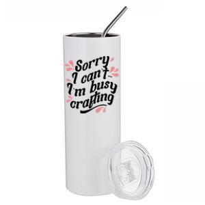 Busy Crafting Needlework Hobby Crafter Funny Gift Stainless Steel Tumbler