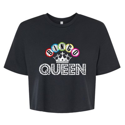 Bingo Casino Night Crown Bingo Queen Gift Bella+Canvas Jersey Crop Tee