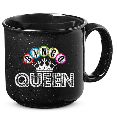 Bingo Casino Night Crown Bingo Queen Gift 15oz Campfire Ceramic Mug