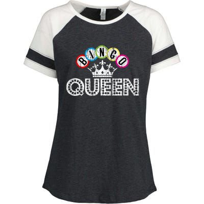 Bingo Casino Night Crown Bingo Queen Gift Enza Ladies Jersey Colorblock Tee