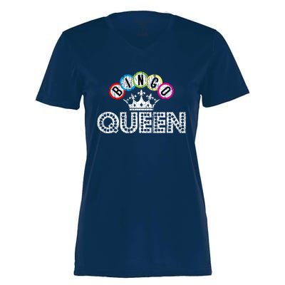 Bingo Casino Night Crown Bingo Queen Gift Women's Momentum V-Neck T-Shirt