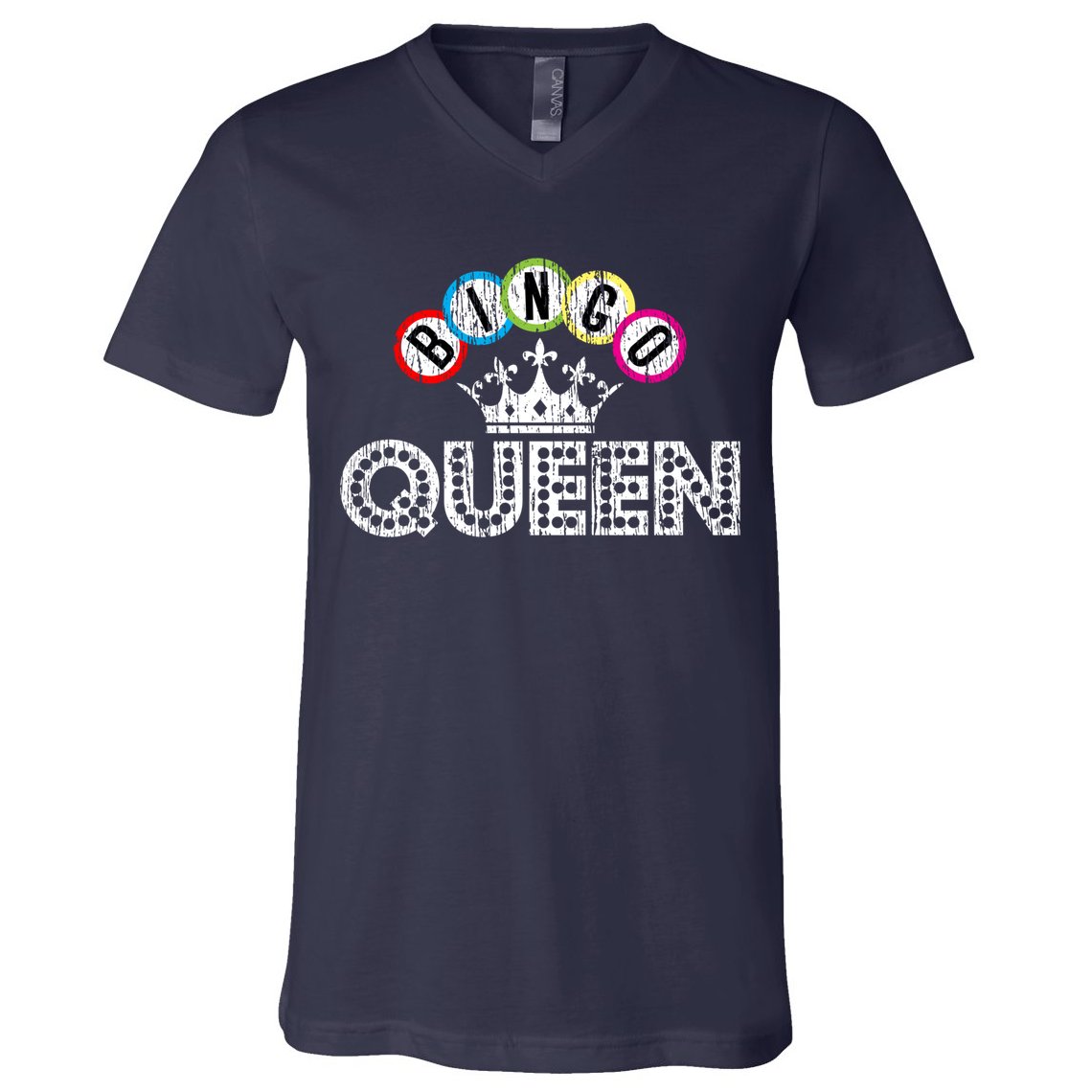 Bingo Casino Night Crown Bingo Queen Gift V-Neck T-Shirt