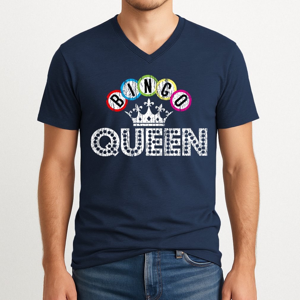 Bingo Casino Night Crown Bingo Queen Gift V-Neck T-Shirt