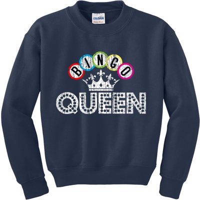 Bingo Casino Night Crown Bingo Queen Gift Kids Sweatshirt