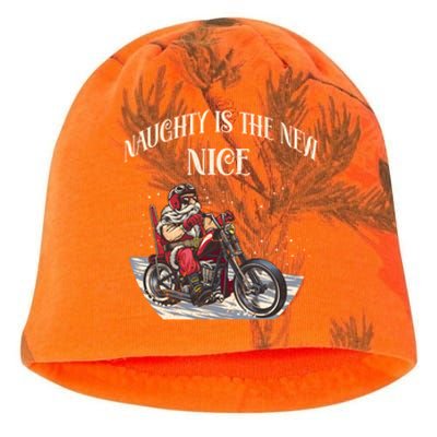 Biker Christmas Naughty Is The New Nice Funny Motorcycle Cute Gift Kati - Camo Knit Beanie