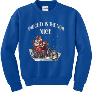 Biker Christmas Naughty Is The New Nice Funny Motorcycle Cute Gift Kids Sweatshirt