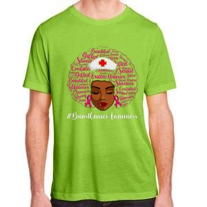 Breast Cancer Nursing African Black Nurse Ribbon Adult ChromaSoft Performance T-Shirt