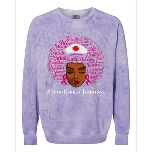 Breast Cancer Nursing African Black Nurse Ribbon Colorblast Crewneck Sweatshirt