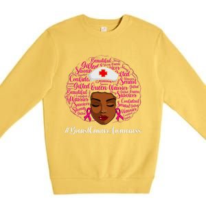 Breast Cancer Nursing African Black Nurse Ribbon Premium Crewneck Sweatshirt