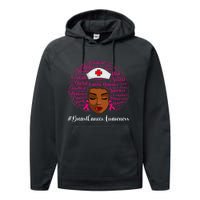 Breast Cancer Nursing African Black Nurse Ribbon Performance Fleece Hoodie