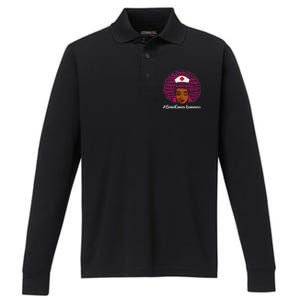 Breast Cancer Nursing African Black Nurse Ribbon Performance Long Sleeve Polo