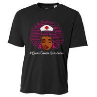 Breast Cancer Nursing African Black Nurse Ribbon Cooling Performance Crew T-Shirt