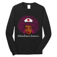 Breast Cancer Nursing African Black Nurse Ribbon Long Sleeve Shirt