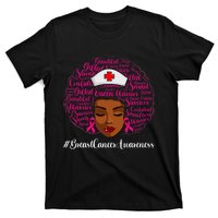 Breast Cancer Nursing African Black Nurse Ribbon T-Shirt