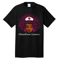 Breast Cancer Nursing African Black Nurse Ribbon Tall T-Shirt