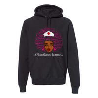 Breast Cancer Nursing African Black Nurse Ribbon Premium Hoodie