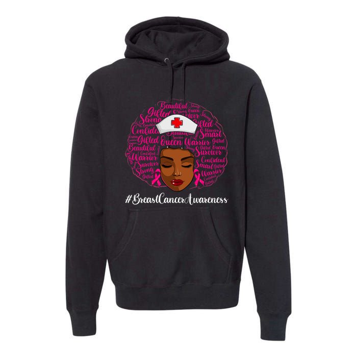 Breast Cancer Nursing African Black Nurse Ribbon Premium Hoodie