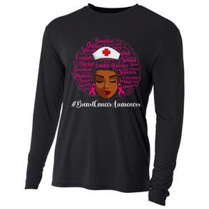 Breast Cancer Nursing African Black Nurse Ribbon Cooling Performance Long Sleeve Crew