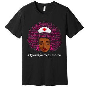 Breast Cancer Nursing African Black Nurse Ribbon Premium T-Shirt