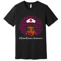 Breast Cancer Nursing African Black Nurse Ribbon Premium T-Shirt