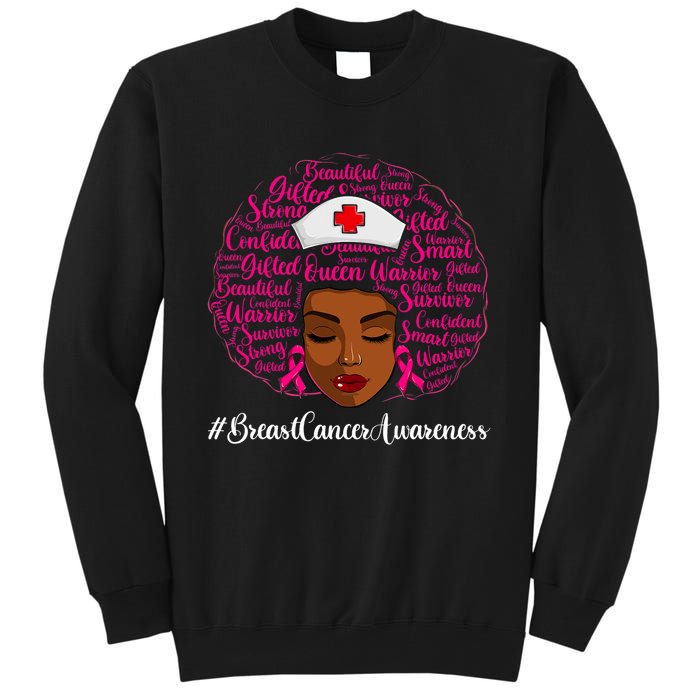 Breast Cancer Nursing African Black Nurse Ribbon Tall Sweatshirt