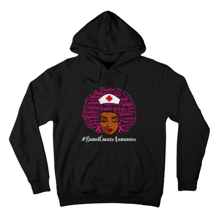 Breast Cancer Nursing African Black Nurse Ribbon Tall Hoodie