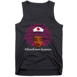 Breast Cancer Nursing African Black Nurse Ribbon Tank Top