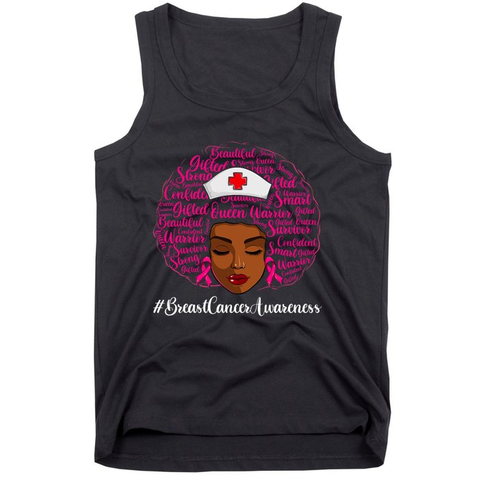 Breast Cancer Nursing African Black Nurse Ribbon Tank Top