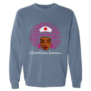 Breast Cancer Nursing African Black Nurse Ribbon Garment-Dyed Sweatshirt