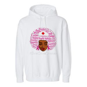 Breast Cancer Nursing African Black Nurse Ribbon Garment-Dyed Fleece Hoodie