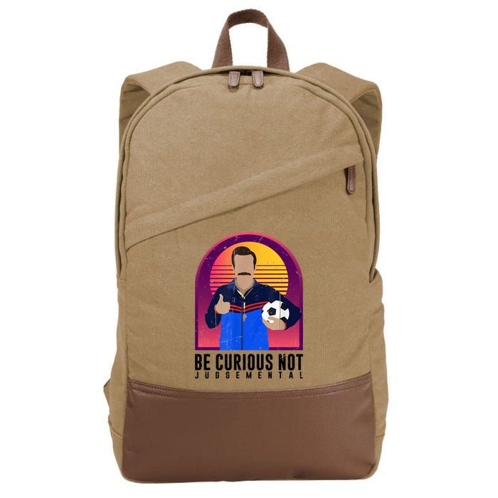 Be Curious Not Judgemental Football Funny Cotton Canvas Backpack