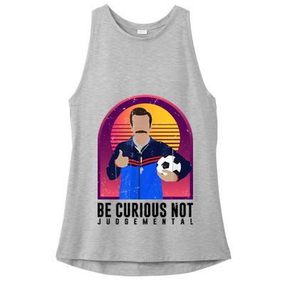 Be Curious Not Judgemental Football Funny Ladies PosiCharge Tri-Blend Wicking Tank