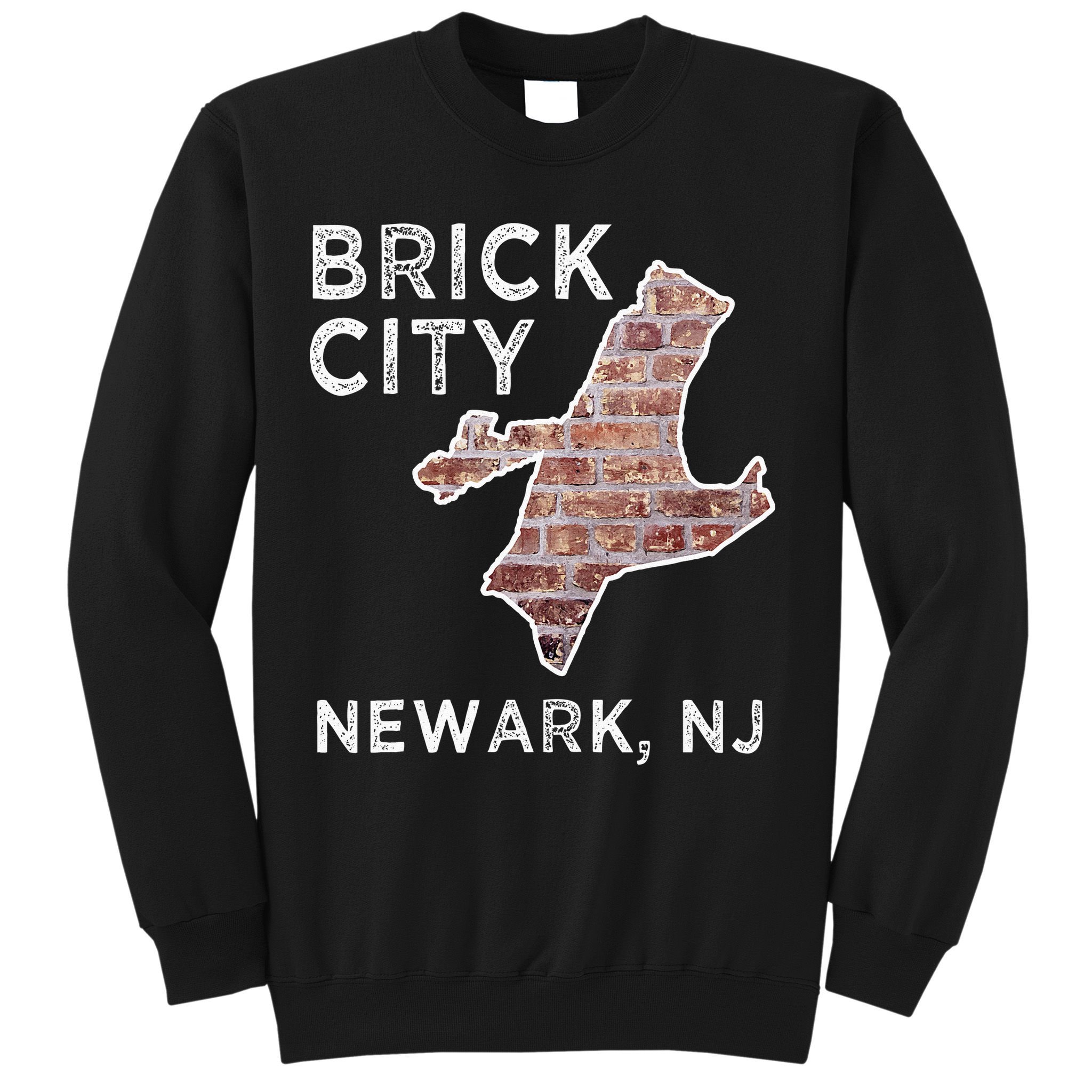 Brick City Newark NJ City New Jersey Map graphic Sweatshirt