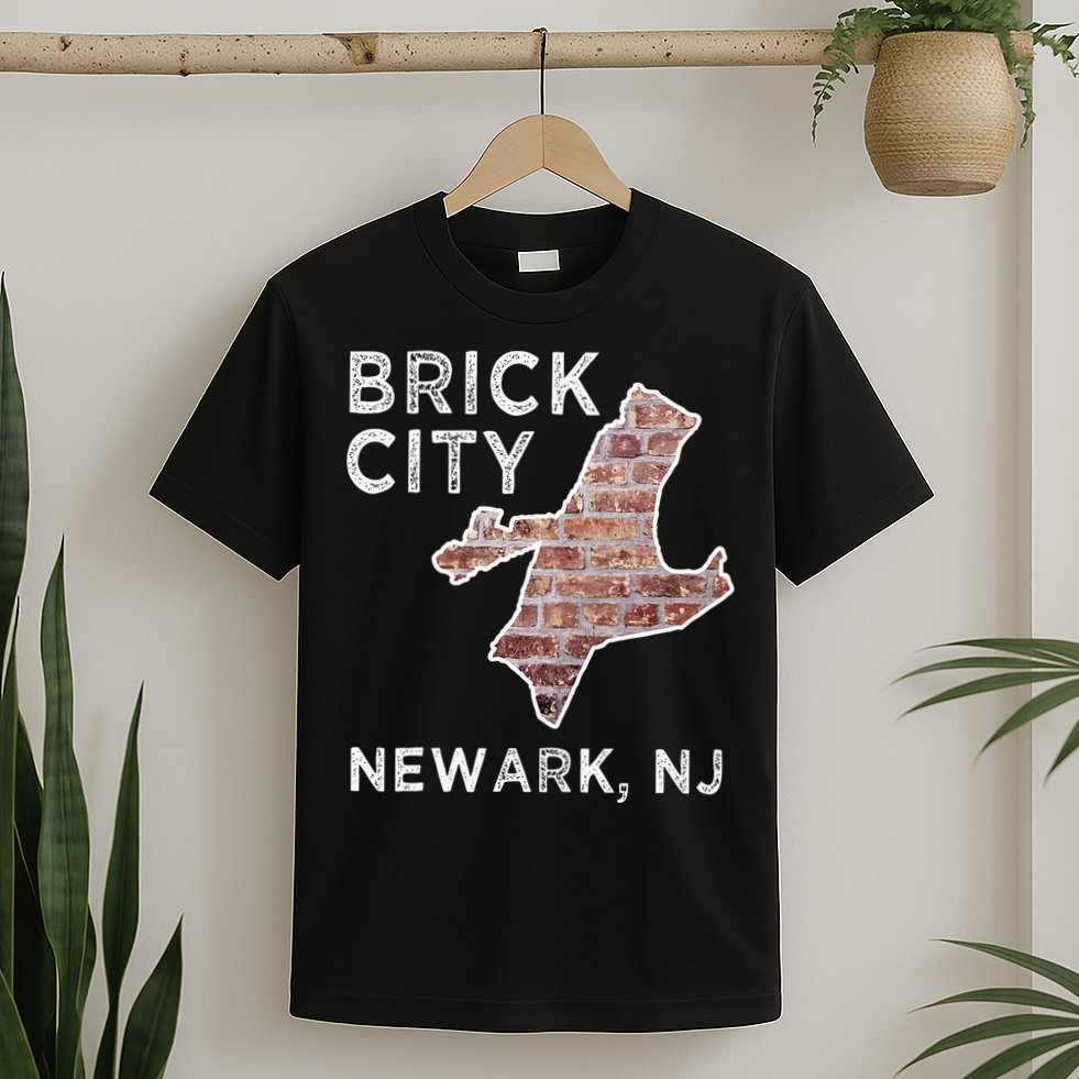 Brick City Newark NJ City New Jersey Map graphic T-Shirt