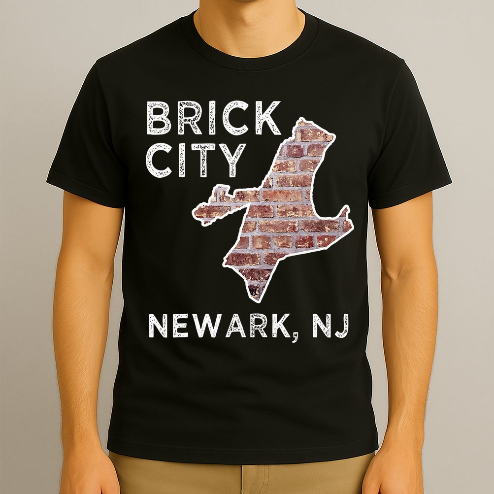 Brick City Newark NJ City New Jersey Map graphic T-Shirt