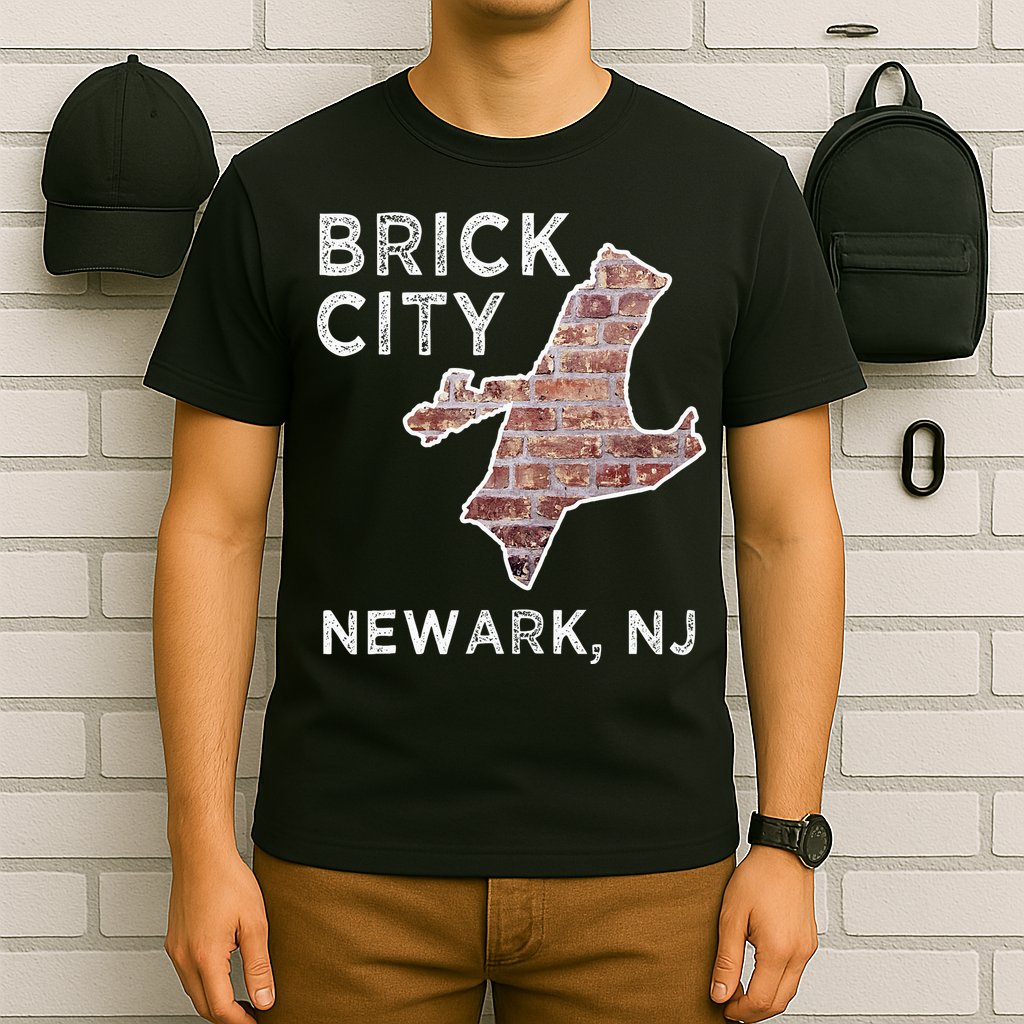 Brick City Newark NJ City New Jersey Map graphic T-Shirt