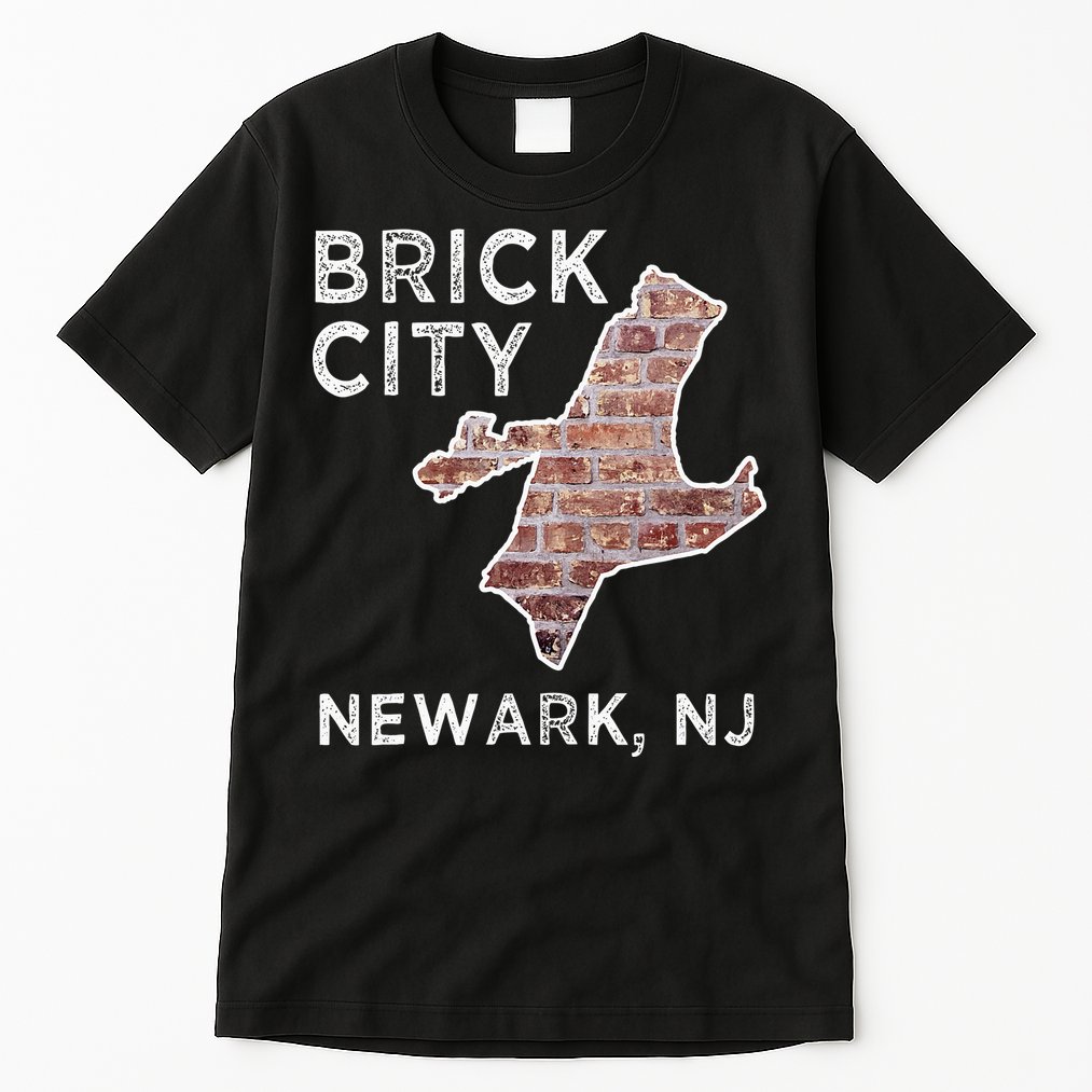 Brick City Newark NJ City New Jersey Map graphic Tall T-Shirt