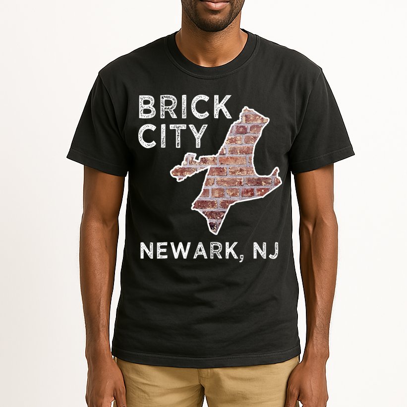 Brick City Newark NJ City New Jersey Map graphic Tall T-Shirt