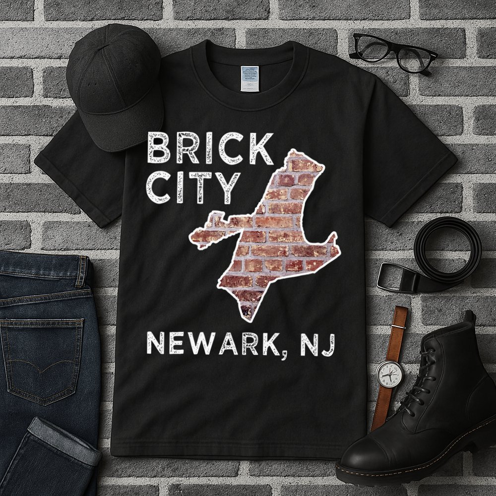 Brick City Newark NJ City New Jersey Map graphic Tall T-Shirt
