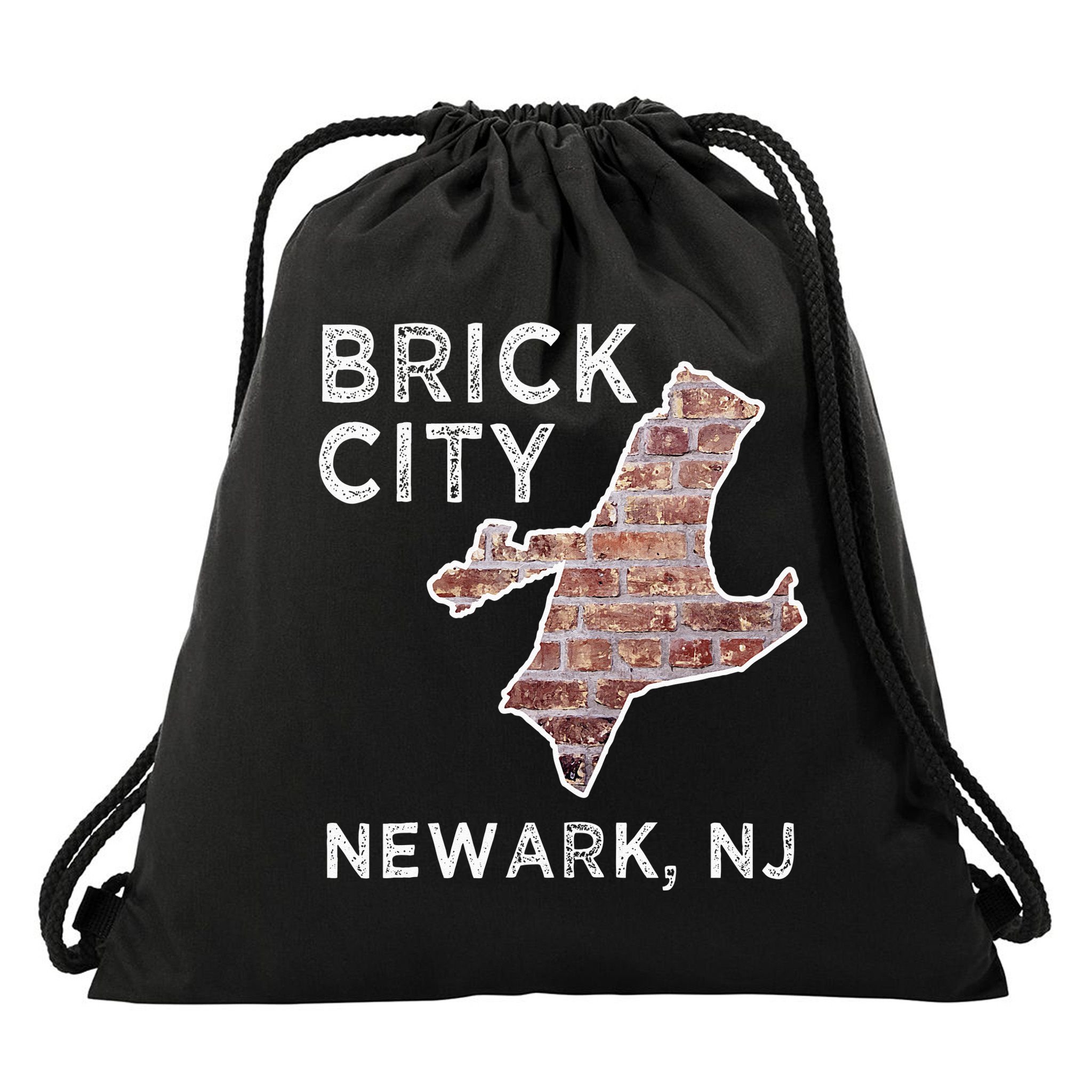 Brick City Newark NJ City New Jersey Map graphic Drawstring Bag