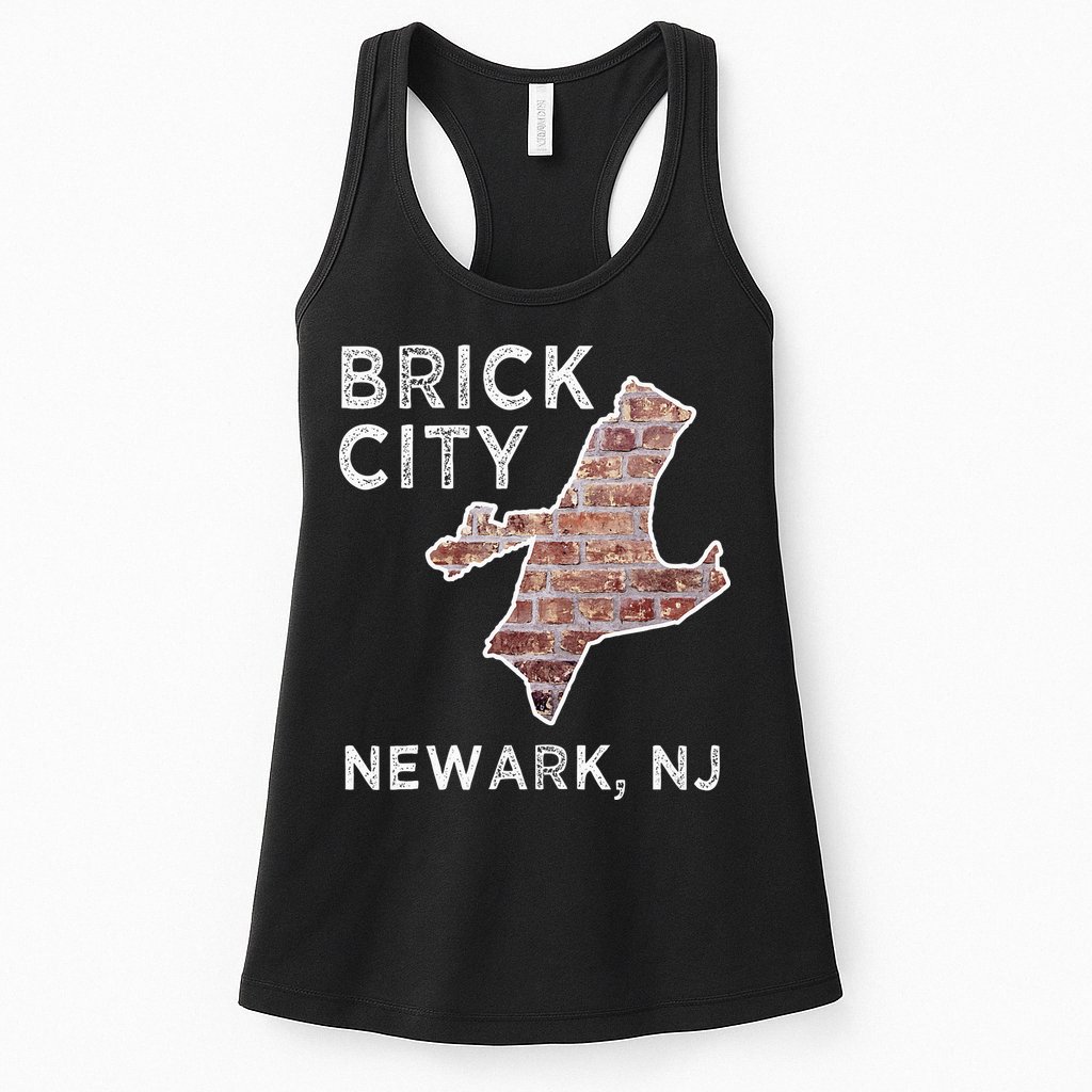Brick City Newark NJ City New Jersey Map graphic Womens Tank Top