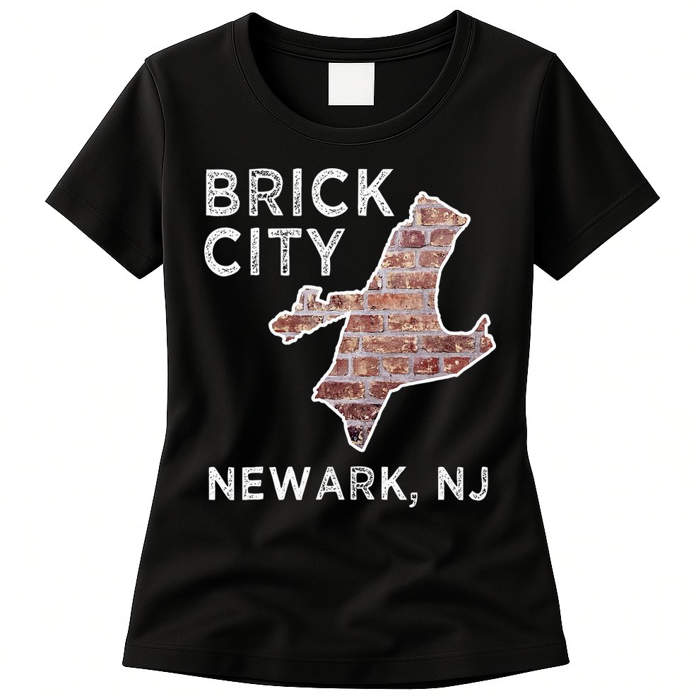 Brick City Newark NJ City New Jersey Map graphic Womens T-Shirt