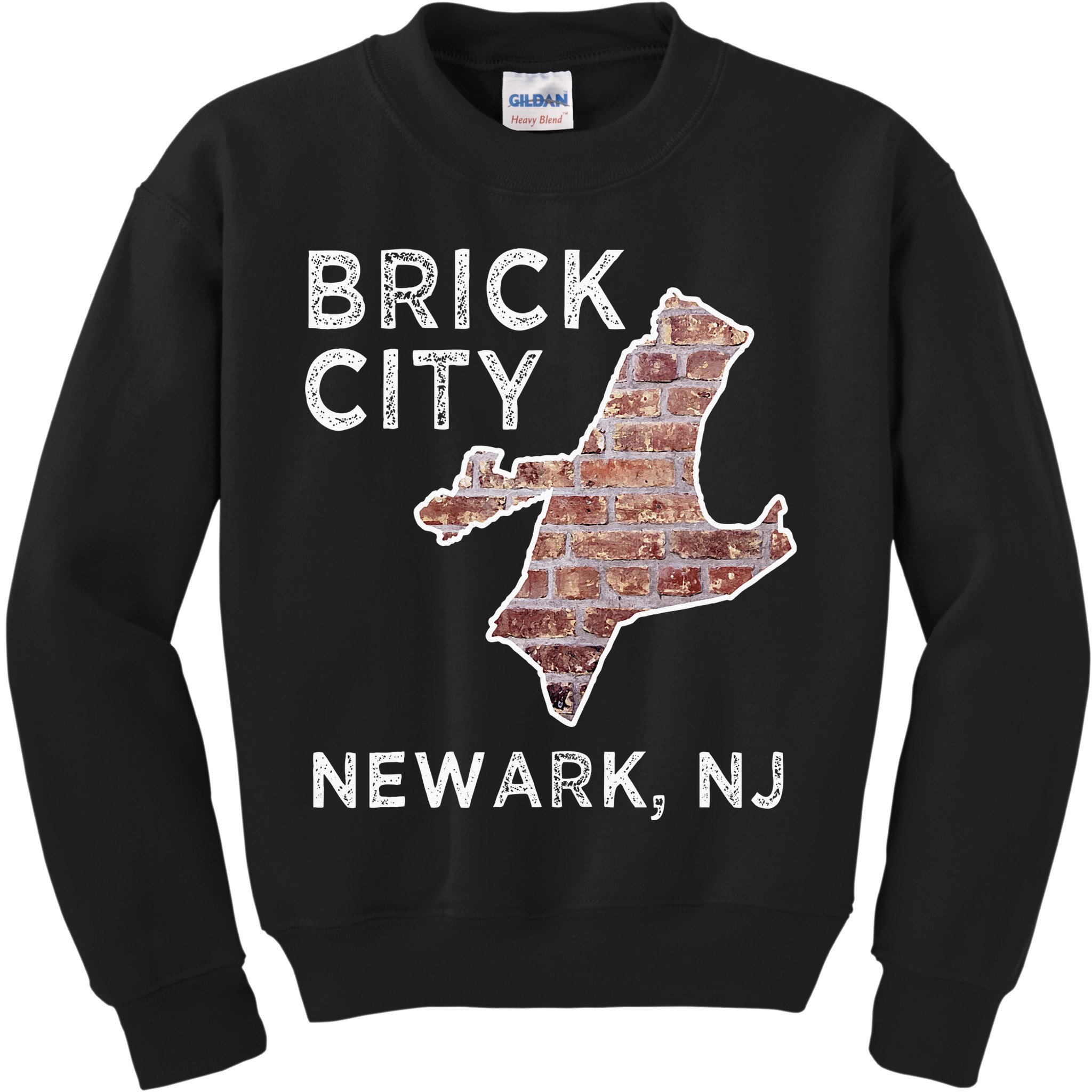 Brick City Newark NJ City New Jersey Map graphic Kids Sweatshirt