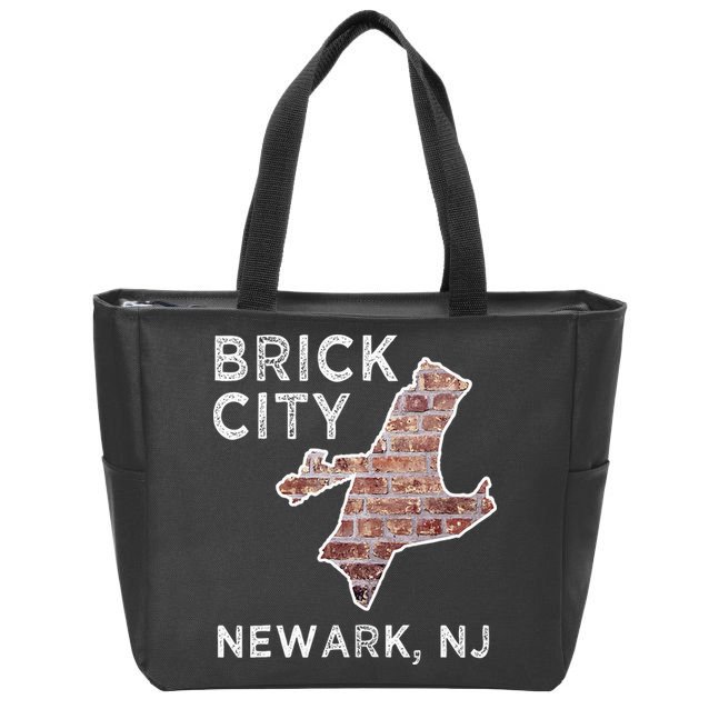 Brick City Newark NJ City New Jersey Map graphic Zip Tote Bag