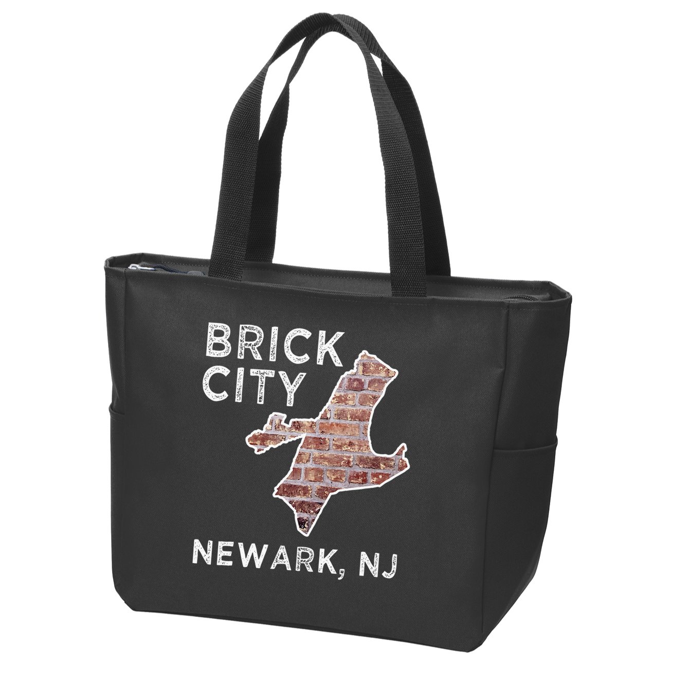 Brick City Newark NJ City New Jersey Map graphic Zip Tote Bag