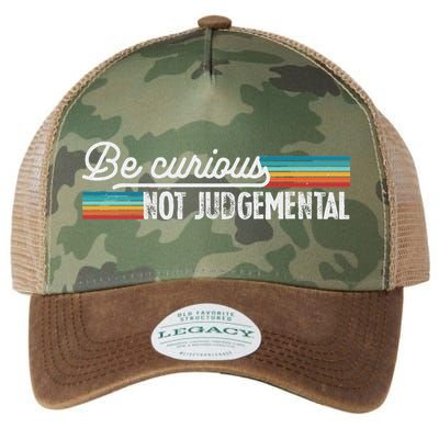 Be Curious Not Judgemental Motivation Inspirational Legacy Tie Dye Trucker Hat