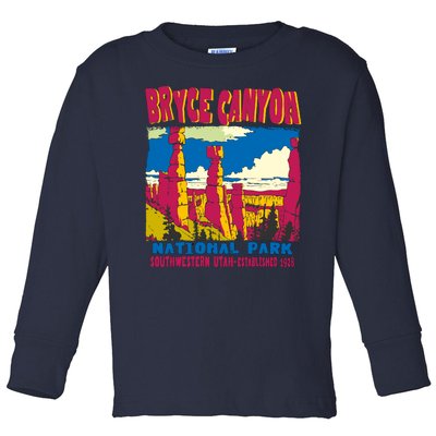 Bryce Canyon National Park Hoodoos Vintage Toddler Long Sleeve Shirt