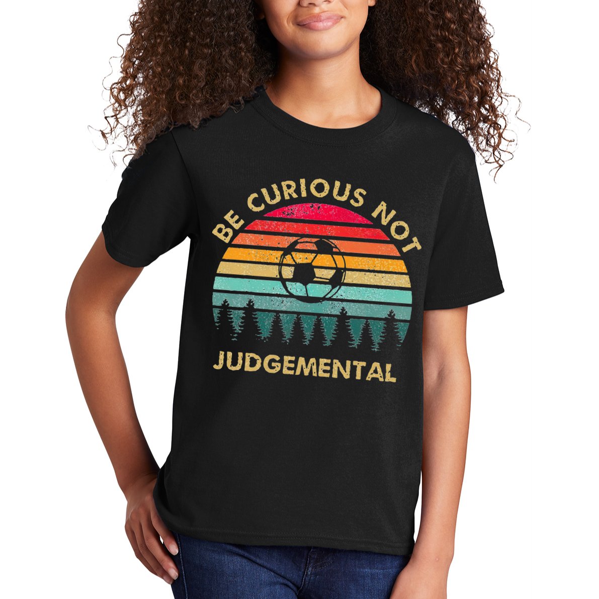 Be Curious Not Judgemental Inspirational Vintage Kids T-Shirt